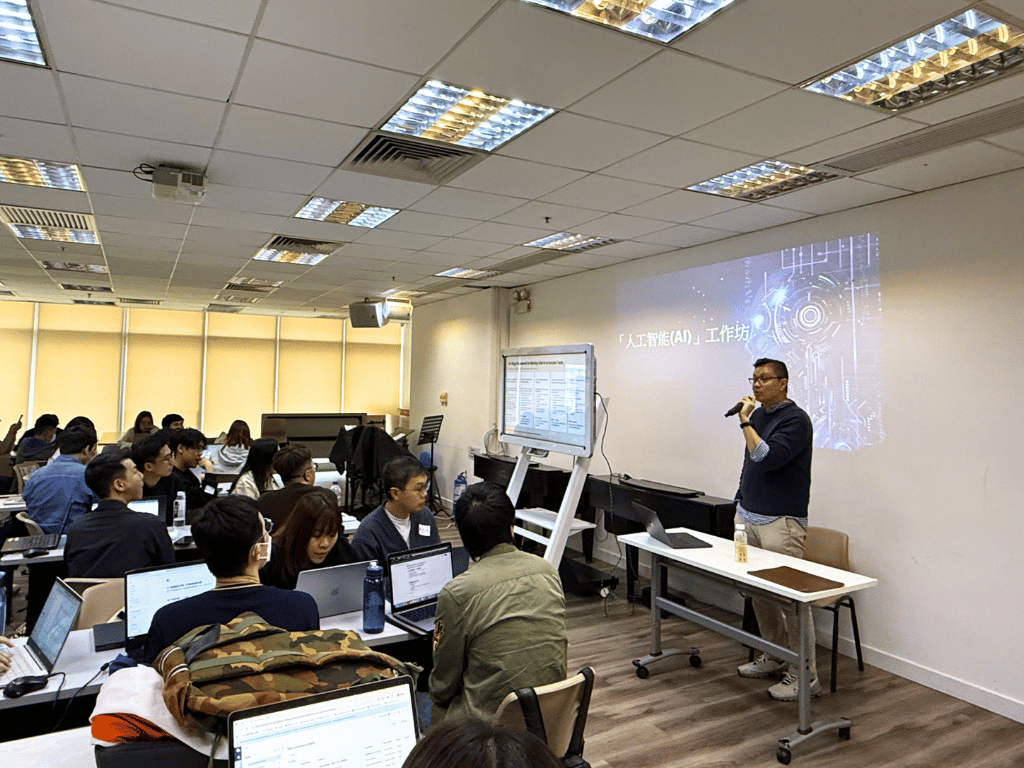 Social Career AI workshop trainer engaging with NGO participants in Hong Kong